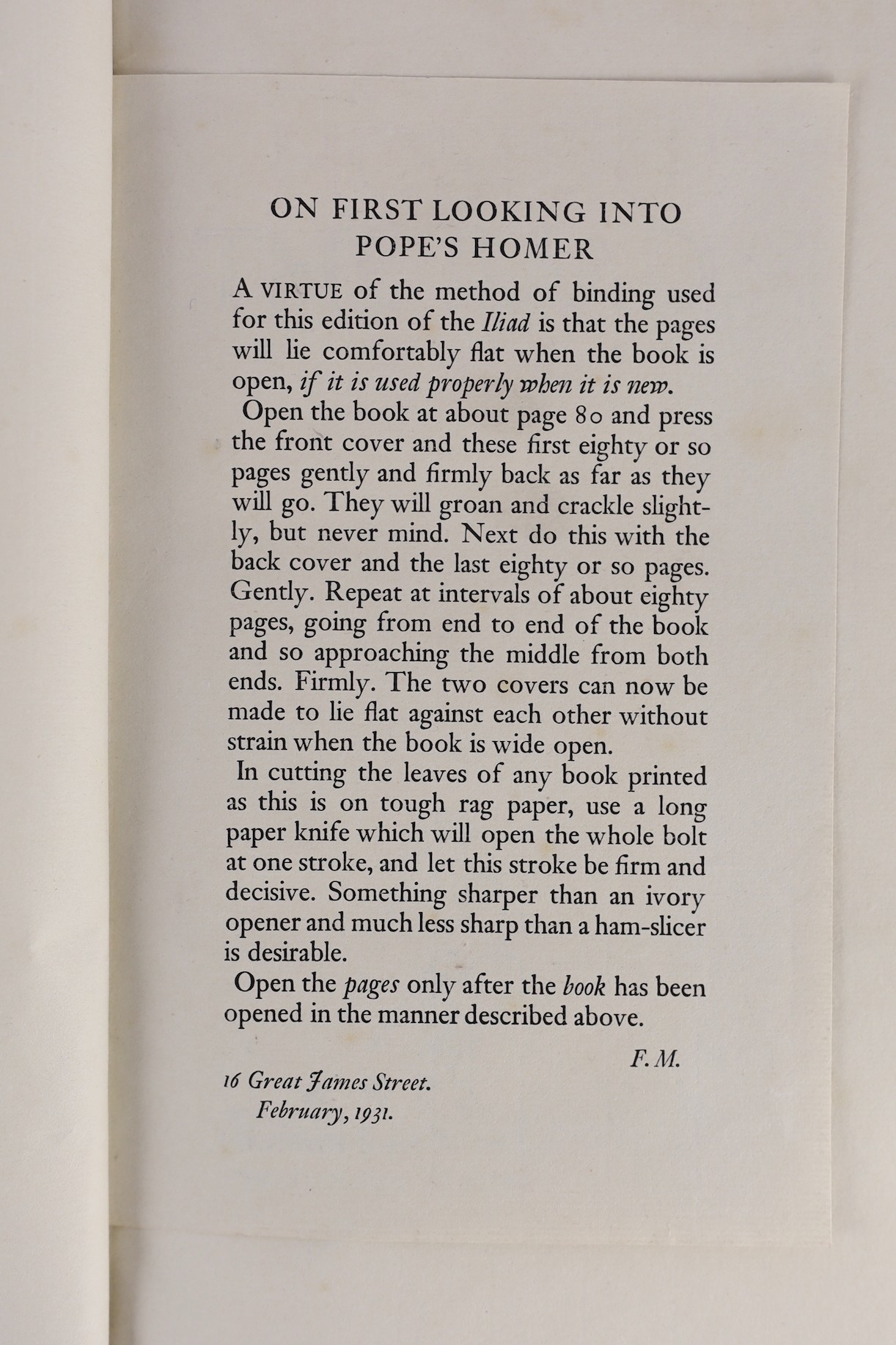 Nonesuch Press - Homer - The Iliad, translated by Alexander Pope, one of 1450